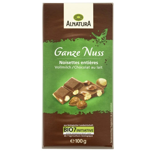 Bio Ganze Nuss Schokolade 100G 1 Bio Ganze Nuss Schokolade 100G