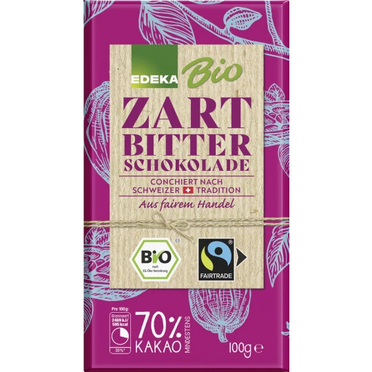 Bio Schweizer Zartbitterschokolade 70% 100G 1 Bio Schweizer Zartbitterschokolade 70% 100G
