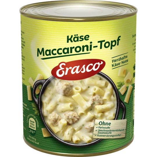 Erasco Käse Maccaroni-Topf 800G 1 Erasco Käse Maccaroni-Topf 800G