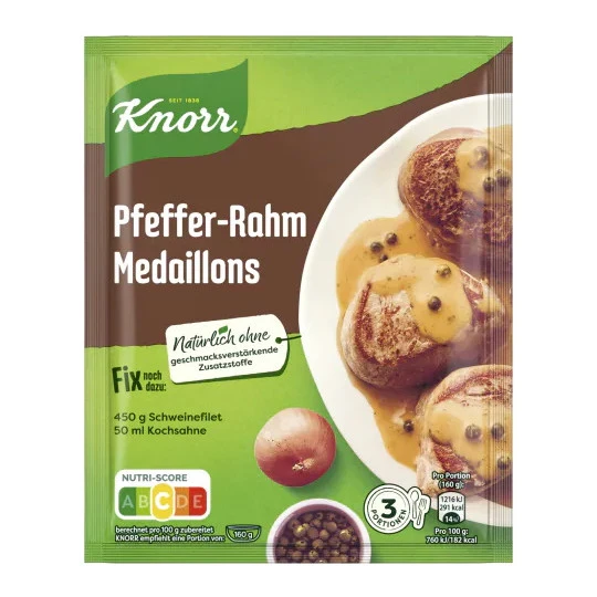 Knorr Fix Pfeffer-Rahm-Medaillons 35G 1 Knorr Fix Pfeffer-Rahm-Medaillons 35G